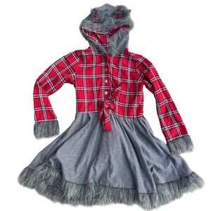 Girl's Spirit Werewolf Halloween Costume Dress Size Large - Fur Ears and Tail
